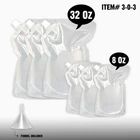 Concealable Reusable Cruise Flask Kit 3x32oz/3x8oz + funnel