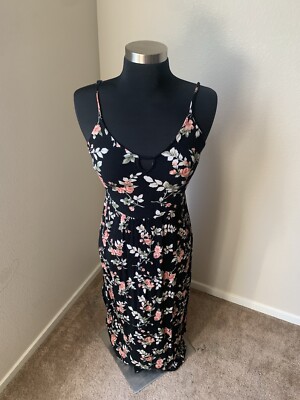 American Eagle Outfitters Black Floral Dress Strapless Size 0 | eBay