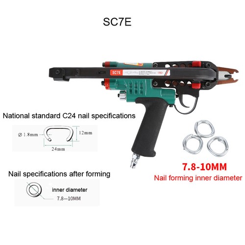 Pneumatic C-Type Ring Plier Tool Air C-Type Nail Gun Metal Cage Lashing Tool - Picture 10 of 10