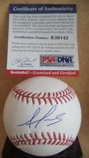ALEX REYES ST. LOUIS CARDINALS ROOKIE GRAPH SIGNED M.L. BASEBALL PSA/DNA R36143