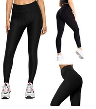 Ladies Honeycomb Anti-Cellulite Leggings Gym Bottom Women High Waist Yoga Pants