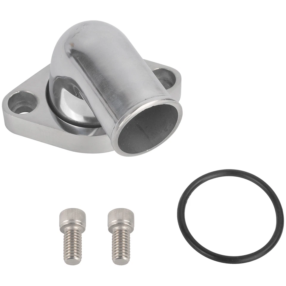 Carcasa termostato cuello agua giratorio pulido 90° para SBC BBC Chevy 327 350 454 Foto 3 de 4