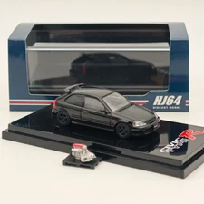 Hobby Japan 1:64 Type-R (EK9) Custom Black with Engine Diecast Toys Car Model US