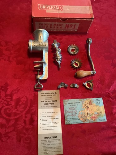 Vintage Universal No. 1 Meat Grinder Food Chopper 12” Made In USA