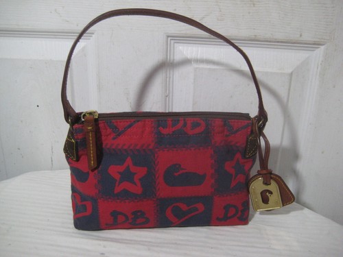 Dooney & Bourke blau & rot Canvas Hobo Schulter Handtasche