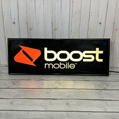 Boost Mobile 29''x10'' Light Up Advertising Cell Phone Promo Sign with Switch