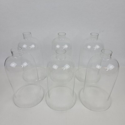 LIGHTOLIER Vintage Clear Glass Bell Shape Lamp Shades Globes Set of 6