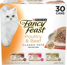 Fancy Feast Classic Paté Poultry and Beef Variety Wet Cat Food - 30 Cans