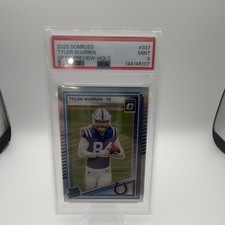 2025 Panini Donruss Tyler Warren Optic Preview Holo Prizm #337 PSA 9 Colts