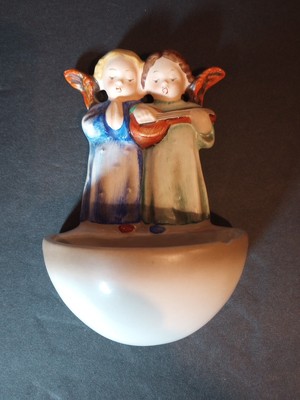VTG Antique Early Hummel Figurine Angel Duet Holy Water Font 146 Germany Granny