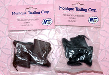 MONIQUE TRADING CORP 796 LACE UP DOLL BOOTS 37MM DK BROWN BLACK 2 PAIR