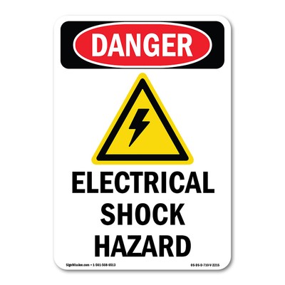 Electrical Shock Hazard ANSI Danger Sign Metal Plastic Decal