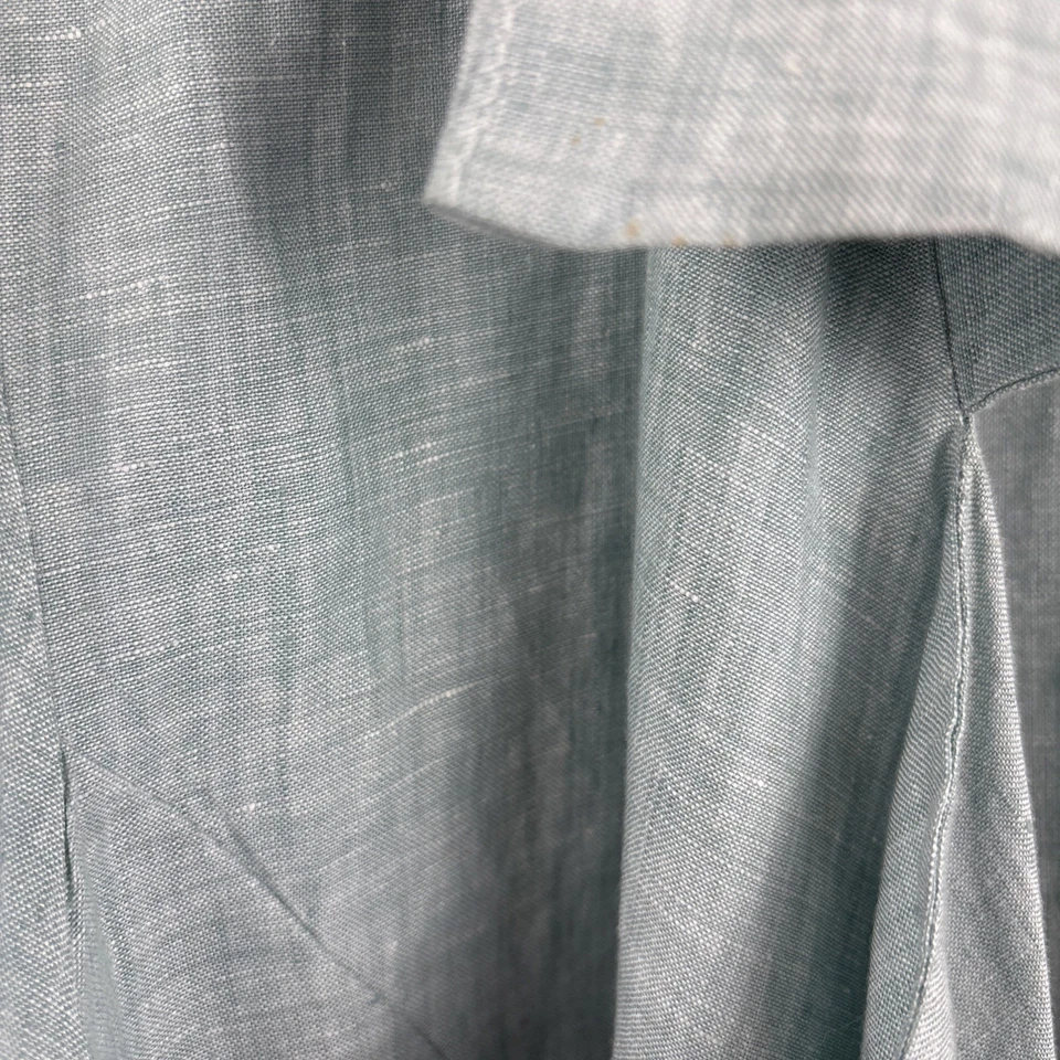 Chaqueta Blazer Chalet Vintage Lino Drapeada Cascada Abierta Mujer 1X Arte para Usar Foto 4 de 4