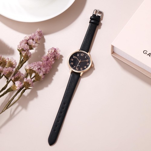 Women's Dainty Analog Leather Dress Watch for Small Wrists, Ladies Waterproof Wa - Picture 3 of 6
