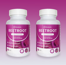 2PCS Rosabella Organic Beet Root 60 Capsules Natural Energy Boost Blood Pressure