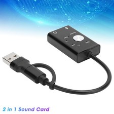 Type C to Audio Sound Card 7.1 Channel Laptop External 2 in 1 Sound Card USB