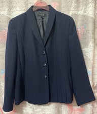 Collections For Le Suit Women's Three Button Blazer Jacket Lined Navy Size 18