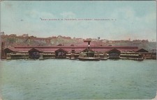Postal West Shore RR Railroad Terminal Ferry Weehawken Nueva Jersey Río Hudson