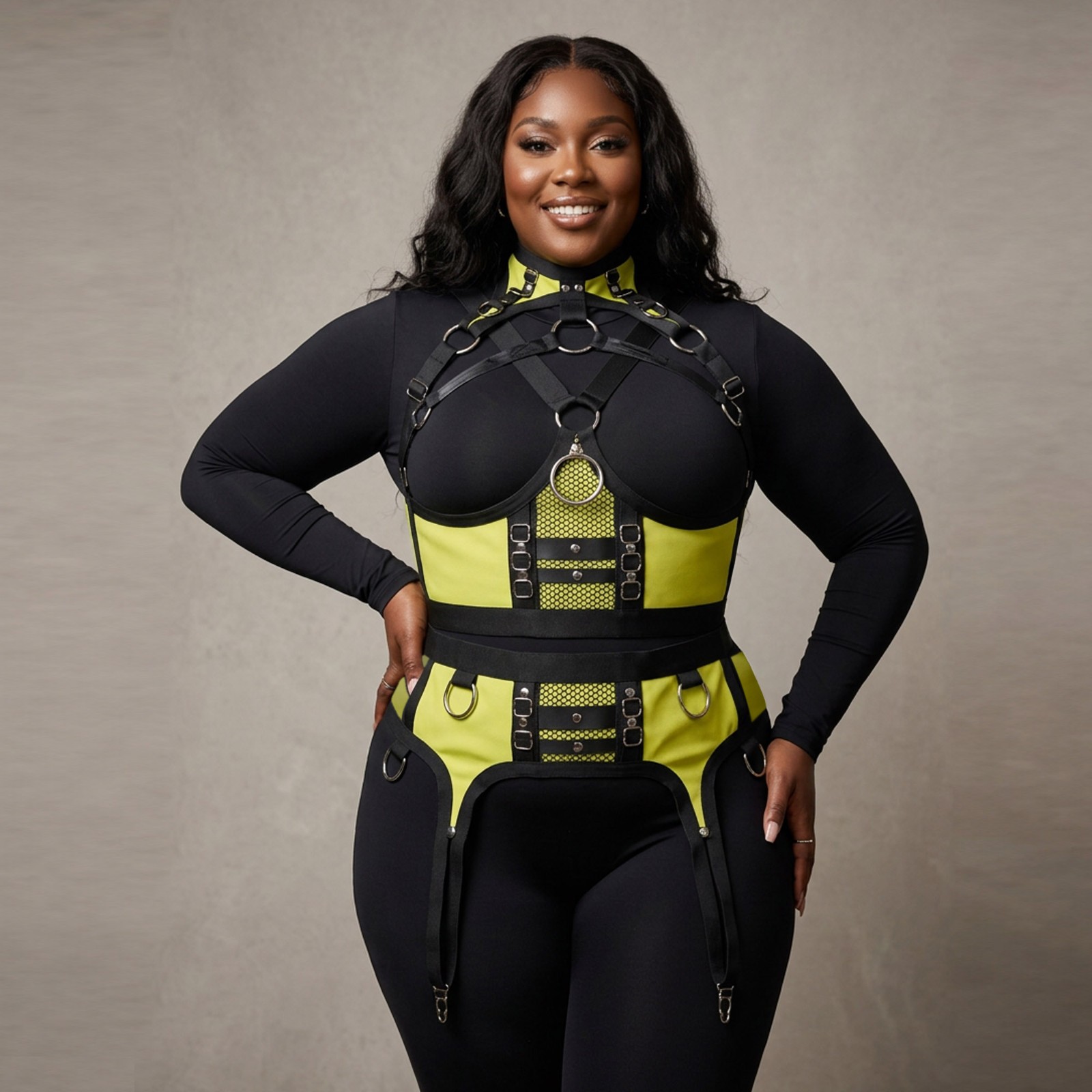 Plus size UK 8-32 Stretchy Harness, Belt, Festival, Party Dress, Performance BBW image 3