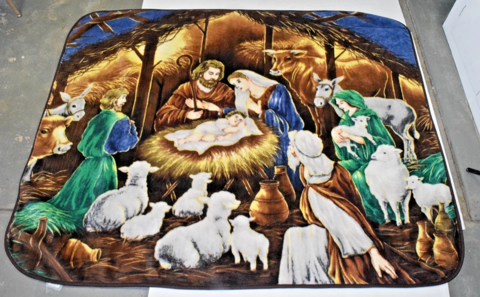 Manta Vintage Años 90 Belén NorthWest Co Luz Brillante Peluche 47.5 X 59 pulgadas Foto 2 de 4