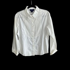 Charter Club Shirt White Tuxedo Pleat Bib 100 Cotton Size 14
