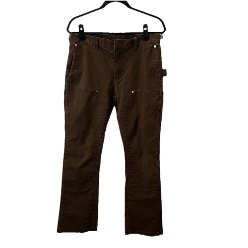 Black Icon Pants Mens L 30 Brown Double Knee Carpenter Zipper Hem Ankle 20-21 - 第 1/8 張圖片