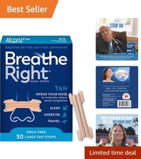 Instant Relief Nasal Strips - Snoring, Congestion, and Breathing Aid, 30ct