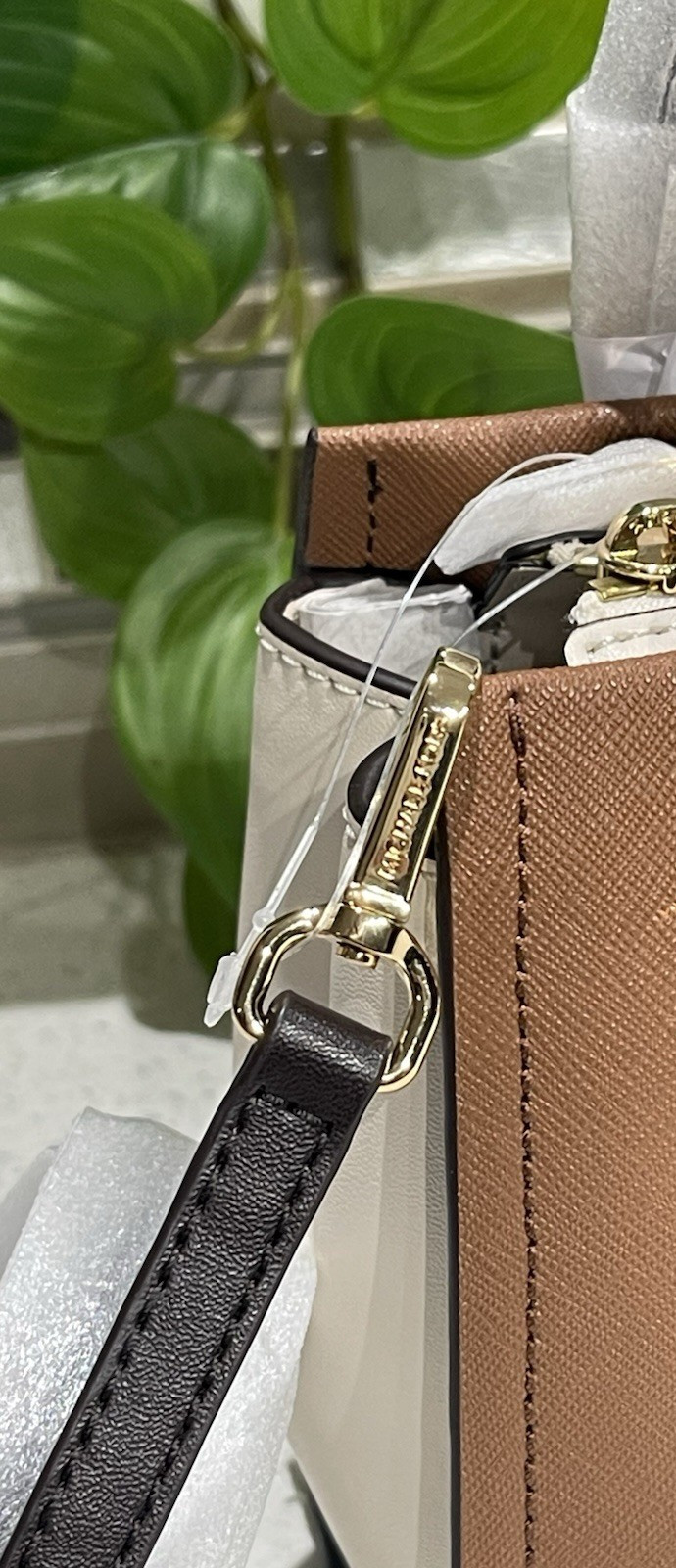 MICHAEL KORS MARILYN SMALL MESSENGER CROSSBODY SATCHEL BAG MK LUGGAGE BROWN GOLD thumbnail 6