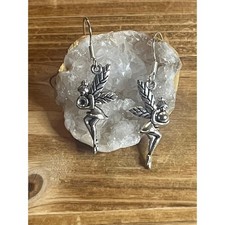 Sterling Silver Fairy Whimsical Tinker-Bell Dangle Earrings-Gift, Love, Fun -New