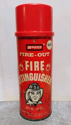 Vintage Norwich Chemical Co Nocco Brand Fire-Out Fire Extinguisher In A Can Rare
