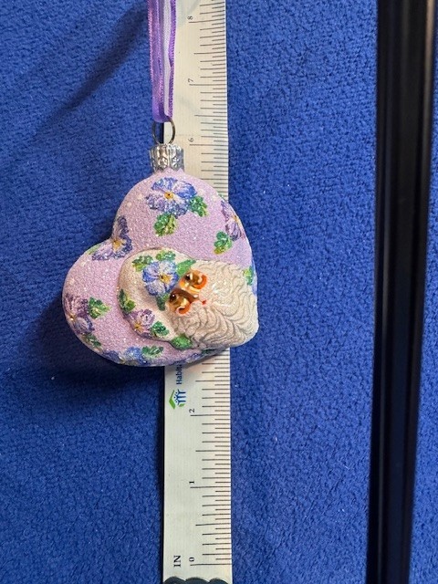 patricia breen lopsided heart santa design light purple rare beautiful condition