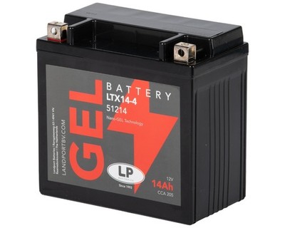 Motorradbatterie YTX14-BS GEL 12V 14Ah LANDPORT LTX14-4, 51214, CTX14-BS YTX14-4