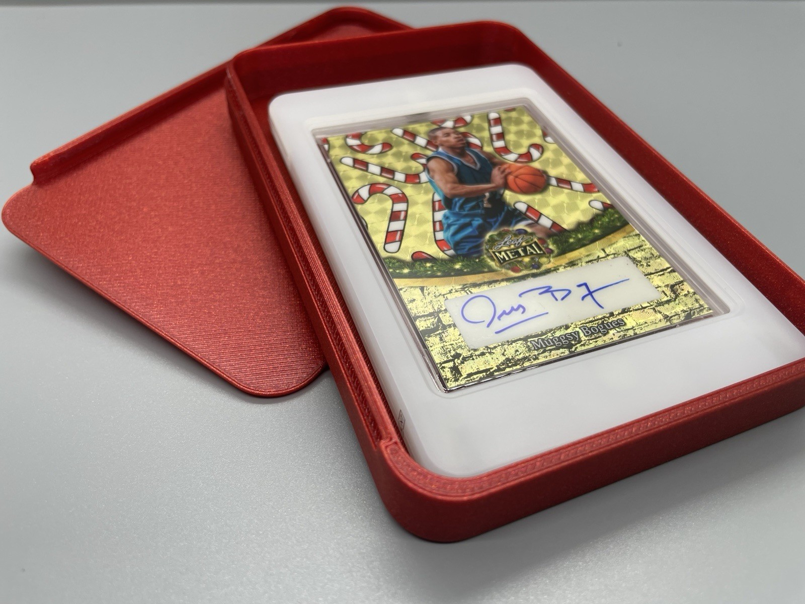 2025 Leaf Metal Happy Holidays Gold BA-MB2 Muggsy Bogues Auto 1/1 Candy Cane!!!