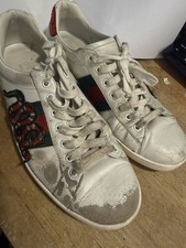 Zapatilla Gucci Ace Bordada Serpiente Talla 8.5 EE. UU. Hombres Auténtica Garantizada