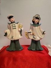 Florence Ceramics Asian Couple Figurines in T...