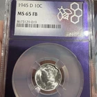 1945 D 10 Mercury dime Purple Core NGC 💎MS 65 Full Bands Stunning Coin!!!