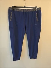Dickies Medical Jogger Scrub Pants Navy Women's Size 2XL Pet Dynamix Tapered Leg