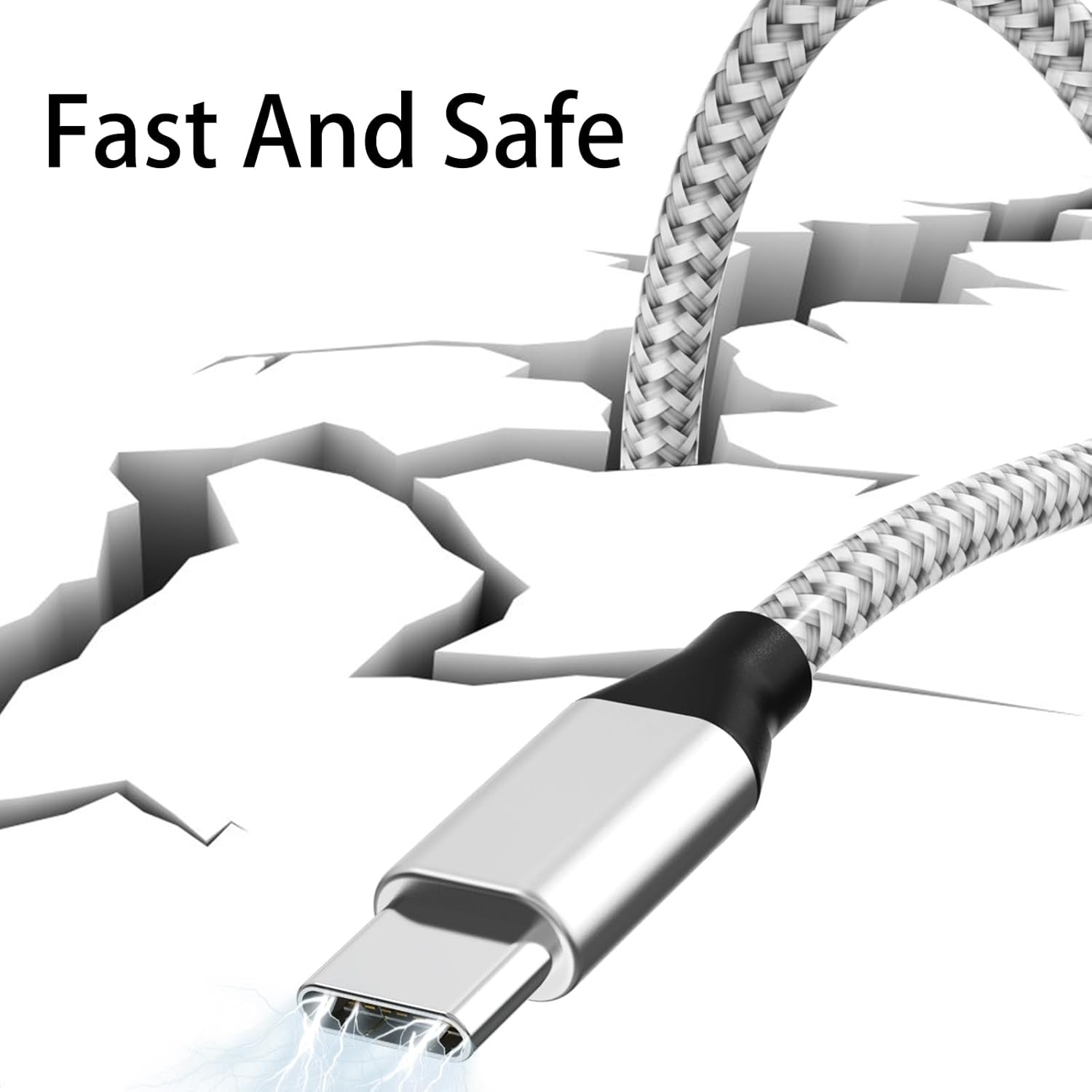 USB C to USB C Cable Nylon Braided 60W 3/3/6/6/10 FT Fast Charging Cable