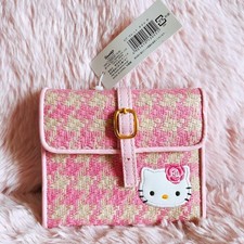Hello Kitty Bifold Wallet 2001 Sanrio Plover Rose Pink Rare Vintage