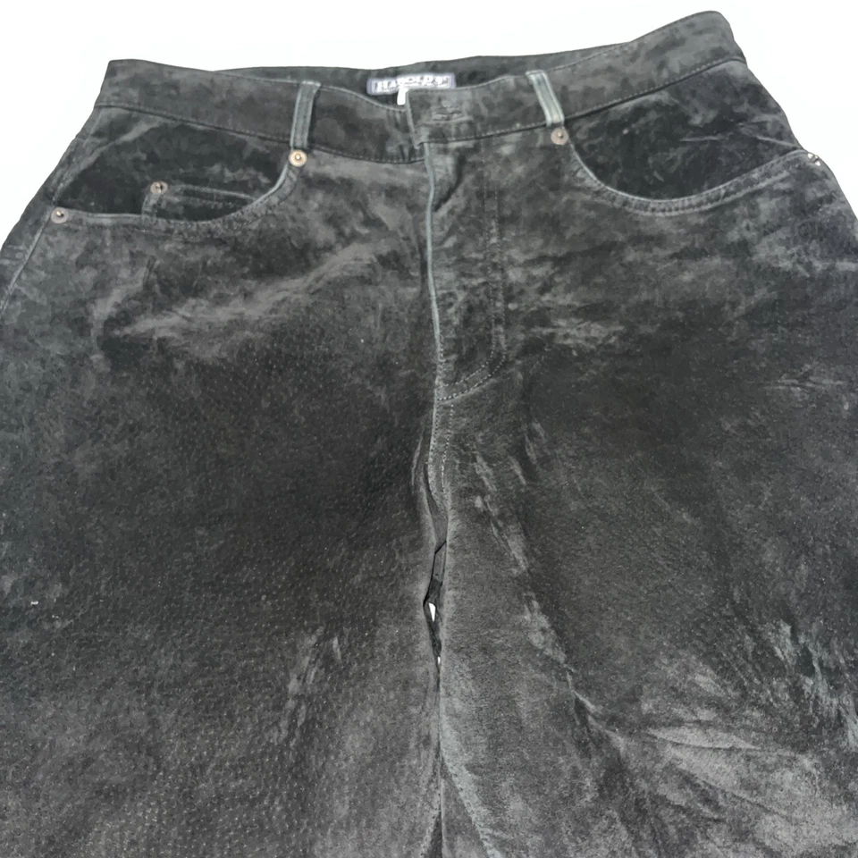 Pantalones forrados negros de gamuza genuina para mujer talla 10 Harold’s hechos en EE. UU. Foto 4 de 4