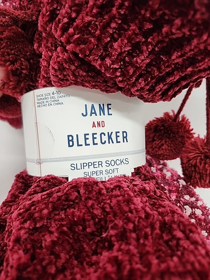 Jane & Bleecker 拖鞋袜 2 对爆米花针雪尼尔尺寸 4-10 — 第 2/3 张图片