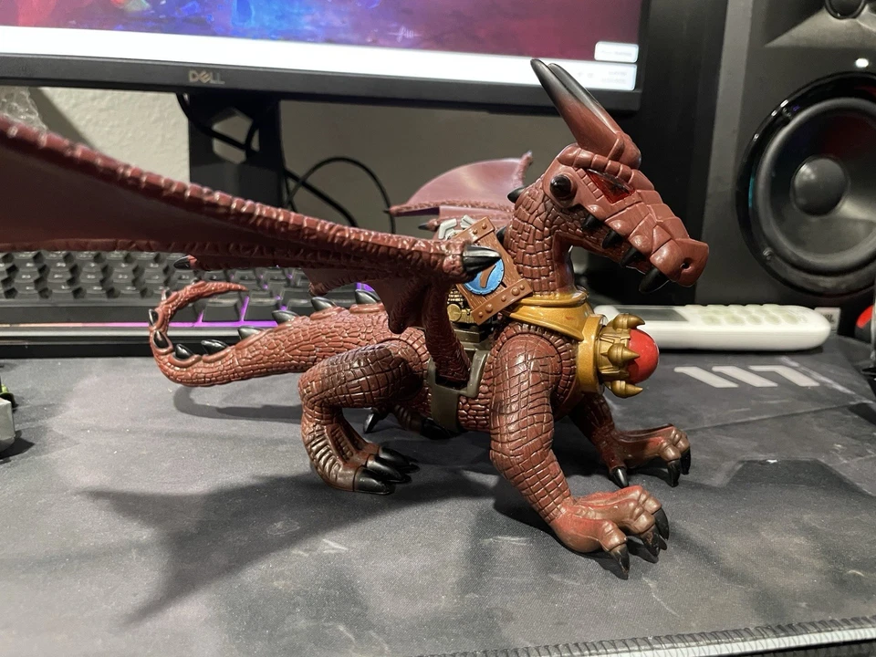 Mega Bloks Dragons Series Red Black Dragon Figure With Crystal Orb Rider Mini - Image 2 of 3