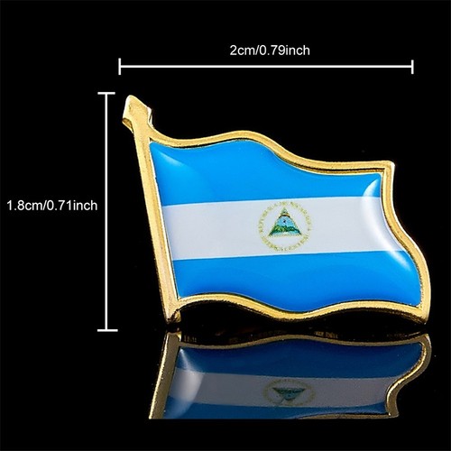 5 Stck. Nicaragua vergoldet Flagge Anstecknadel Abzeichen für Rucksäcke Brosche Schmuck - Bild 3 von 12