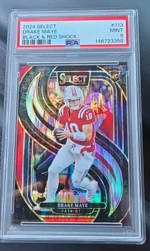 2024 PANINI SELECT BLACK & RED SHOCK #113 DRAKE MAYE ROOKIE RC PSA 9
