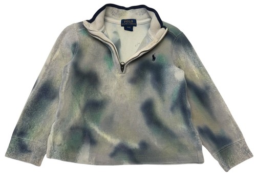 POLO Ralph Lauren Boy’s 1/4 Zip Sweater Size 4/4T Blue Green Tie Dye Pony #463 - Picture 2 of 10
