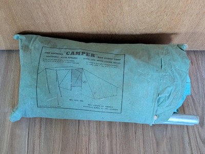 Vintage Boy Scout tent Canvas & Poles CAMPER No 1416-200 1960s