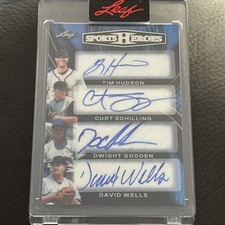 2026 Leaf Sports Heroes QUAD AUTO Hudson, Gooden, Wells, Schilling 1/1