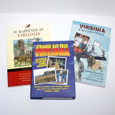 3 Book lot Virginia Curiosities Strange but True Globe Pequot Press