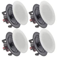 Ceiling Speakers 6.5" 8 Ohm 200 W Frameless Flush Mount In-Wall 4 Qty by Vaiyer