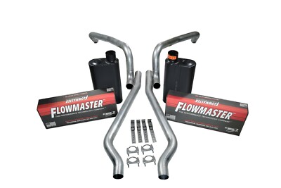 62-67 Chevy II Nova 3'' High Flow Dual Exhaust Kit Flowmaster Super 40 Mufflers